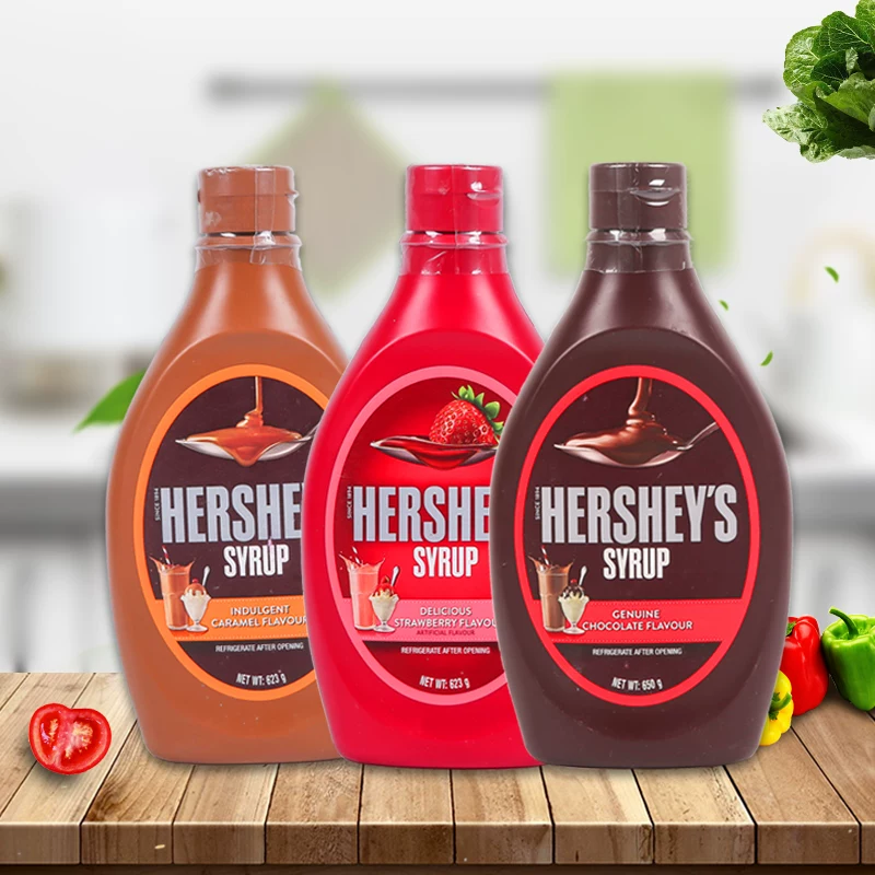 Шоколадная паста Hershey's 623 г*3 бутылки, шоколадная паста с кофе, молоко, чай, мороженое, десертные декоративные ингредиенты для выпечки