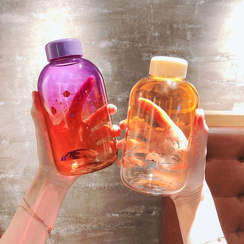 Стеклянное вместительное и большое звездное небо со стаканом, портативная трубочка для школьников, Южная Корея, градиент