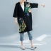 2018 mùa thu phong cách mới nghệ thuật retro loose đoạn dài bảy điểm tay áo in ấn kích thước lớn của phụ nữ áo len cardigan coat