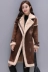 Mùa đông cộng với áo khoác nhung dày nữ dài lông một đầu xe lông cừu da lộn khâu áo lỏng - Accentuated eo áo