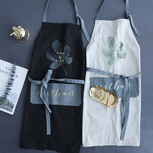 Скандинавский хлопковый фартук, ткань, кофейный нагрудник для домашнего использования, юбка в складку для работы