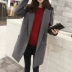 2018 mới mùa thu và mùa đông phần dài của phiên bản Hàn Quốc của dòng bãi lớn áo khoác dài tay chất béo mm Slim len áo khoác phụ nữ mới của - Áo khoác dài Áo khoác dài