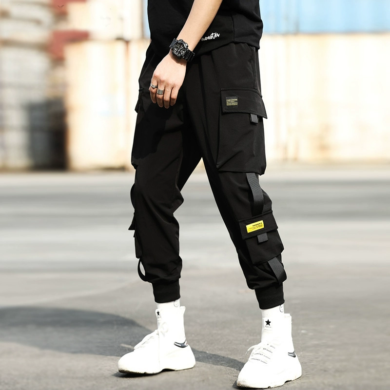 Mùa thu và quần mùa đông quần yếm nam thương hiệu quần chùm xu hướng Hàn Quốc dày quần harem nam cộng với quần nhung giản dị - Quần Harem
