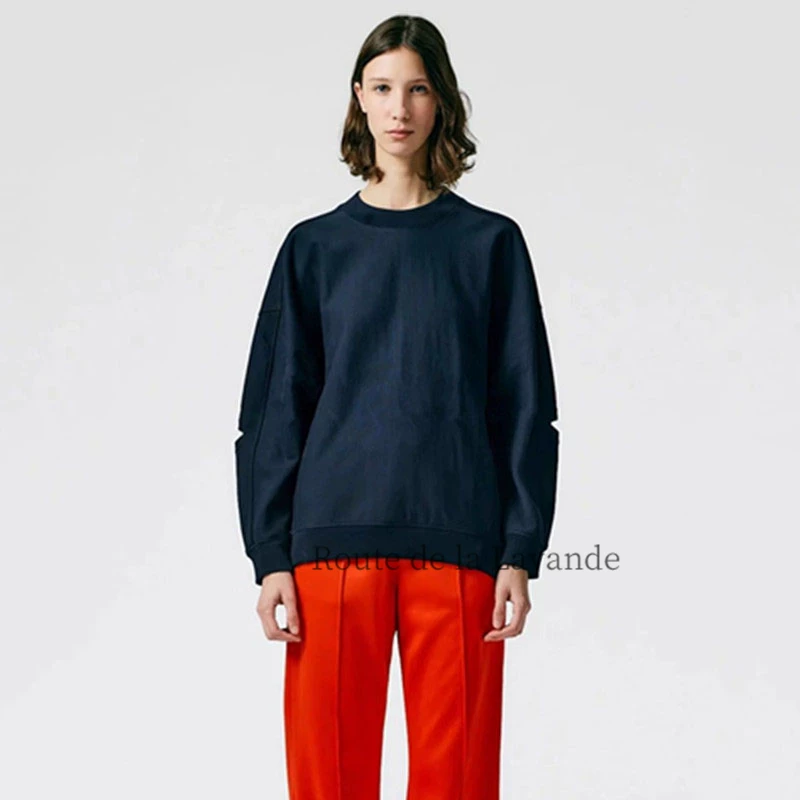 Скидка The Frankie Shop 23 новый однотонный круглый вырез водная стирка пирсинг свободная длинный рукав рубашка топ