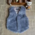Cha mẹ và con vest mùa thu và mùa đông mẹ và con gái mẹ thời trang lông thú lông dày Hàn Quốc phiên bản của vest mới cộng với bông giả thỏ vest quần áo trẻ con Áo ghi lê