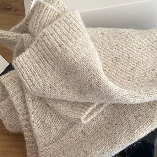 Элитный шелковый шерстяной элегантный свитер, в корейском стиле