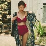 Сексуальный купальник, комплект, поддерживающий бюстгальтер пуш-ап, высокая талия, 3 предмета