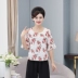 Áo phông nữ mùa hè tay ngắn in hoa top 2019 mới mỏng phần 40-50 tuổi mẹ tải áo nhỏ mùa hè - Quần áo của mẹ