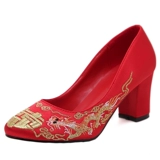 Высокие свадебные туфли, осенняя обувь для беременных для невесты, 2020, китайский стиль, дракон и феникс