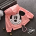 Nữ bé mới cậu bé mùa thu Mickey áo gió Hàn Quốc phiên bản của áo khoác trùm đầu trẻ sơ sinh quần áo trẻ em 0-1-2-34 tuổi