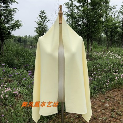 taobao agent Creamy yellow Beige light yellow air layer fabric Light yellow knitted elastic thin space cotton fabric