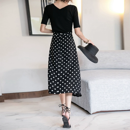 Пляжная ретро юбка в складку, длинная юбка, городской стиль, высокая талия, Таиланд, французский ретро стиль