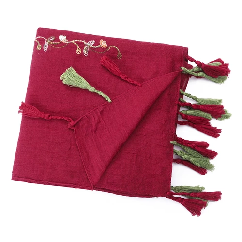 Пляжный этнический плащ с кисточками, накидка, шарф, с вышивкой