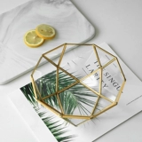 Life Nordic Retro Design Brass Геометрический золото-красный шестиугольный стеклянный фруктовый орнамент