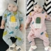 Quần áo trẻ em mùa xuân và mùa thu 0-1-2 tuổi Trẻ sơ sinh tay dài quần áo cotton mặc quần áo trẻ em quần áo thủy triều 3