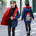 Áo khoác denim nữ 2018 mùa đông mới cho bé dài cộng với áo khoác nhung cho mùa xuân và mùa thu trẻ em phiên bản Hàn Quốc áo khoác trẻ em 10 tuổi Áo khoác