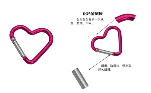 Геометрический альпинистский брелок в форме сердца, безопасный рюкзак, сумка
