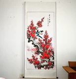 Китайская живопись цветущие цветы сливы и живопись с птицами расцветает.