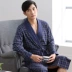 Mùa xuân và mùa thu giữa và áo ngủ dài tay cho nam bằng vải cotton dài cho nam áo ngủ đẹp Night Robe