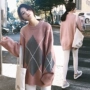Áo bà bầu mùa thu phù hợp với người mẫu thời trang 2018 phiên bản Hàn Quốc mới của set đồ cho bà bầu có kích thước lớn áo len mùa thu đông 2 bộ thủy triều đầm bầu cao cấp