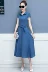 Mùa hè 2019 phiên bản mới của Hàn Quốc về khí chất giảm béo thon dài đoạn Một chiếc váy của phụ nữ mùa hè bằng vải cotton và vải lanh - A-Line Váy
