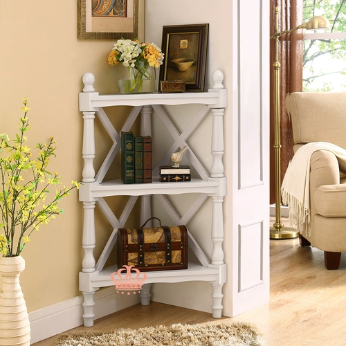 Белая угловая рама, экологичная книжная полка из натурального дерева