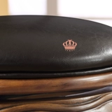 Spot деревянный лысый табурет Высокий стул Американский сплошной древесина европейская кожаная кожаная задница вращающаяся барная скамья