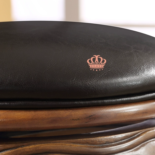 Spot деревянный лысый табурет Высокий стул Американский сплошной древесина европейская кожаная кожаная задница вращающаяся барная скамья