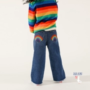 Quần jeans nữ dày của SASAKIDS 2019 mùa thu mới quần trẻ em hoang dã rộng lớn - Quần jean