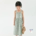 SASAKIDS váy mùa hè cho bé gái váy công chúa Hàn Quốc áo cotton lỏng kẻ sọc dây đeo váy cotton - Váy Váy