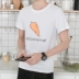 Mùa hè nam ngắn tay t-shirt cotton vòng cổ thanh niên sinh viên lỏng Hàn Quốc phiên bản của kích thước lớn xu hướng đơn giản nửa tay T-Shirt áo polo nam Áo phông ngắn