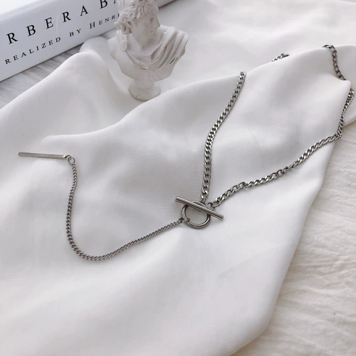 Модное универсальное ожерелье из нержавеющей стали, цепь с кисточками, цепочка до ключиц, в корейском стиле, не выцветает