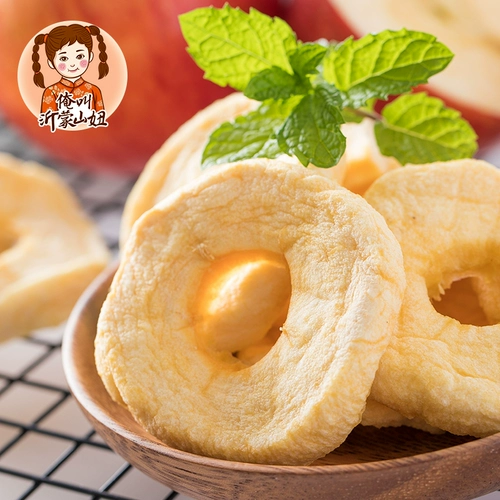 Shan Niu Yantai Apple Dry Soft Siff - не хрустящий яблочный нарезанный нарезанный сладкий и сладкий яблочный круг 500 г фруктовых закусок
