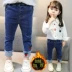 Quần jeans nữ 1 3 tuổi cho bé gái jeans mùa đông 2018 mới cộng với quần nhung dày thông thường