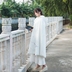 Hanfu áo choàng áo len nữ Trung Quốc phong cách mùa thu và mùa đông thêu áo trùm đầu áo dài dày cổ áo khoác nữ dáng dài đẹp Áo khoác dài