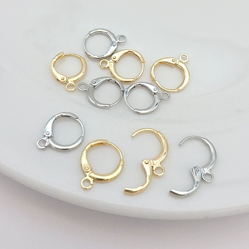 Клипсы, серьги, аксессуар ручной работы, 18 карат, золотой цвет, европейский стиль