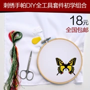 Su thêu DIY kit người mới bắt đầu thêu khăn tay với thêu stretch thêu cắt thêu kim kim chủ đề thêu chủ đề đầy đủ công cụ