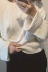 Áo len nữ mùa thu năm 2018 bộ của nữ lỏng lẻo trumpet tay áo đoạn ngắn sinh viên hoang dã thời trang màu rắn áo len Áo len