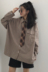 Đầu mùa thu mới Hàn Quốc phiên bản của ulzzang lỏng kẻ sọc dài tay áo sơ mi nữ áo sơ mi hoang dã (với cà vạt) áo sơ mi form rộng nữ Áo sơ mi