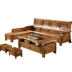 sofa gỗ long não sofa gỗ rắn chaise góc lưu trữ đa năng phong cách Trung Quốc đồ nội thất phòng khách - Ghế sô pha
