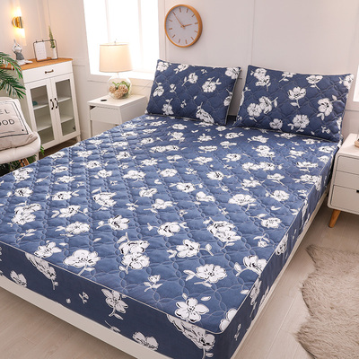 纯棉床笠单件全棉床罩夹棉床垫套防滑保暖1.2米薄垫专用全包加厚