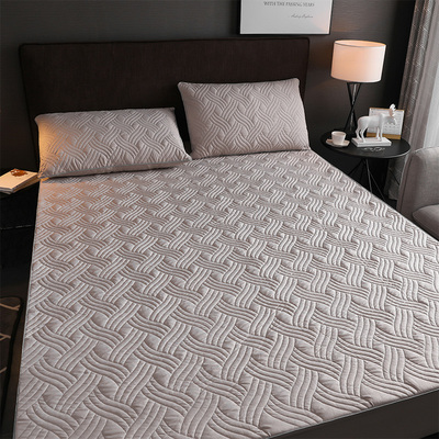 床笠单件纯棉夹棉席梦思保护套全棉加厚防滑薄棕垫床垫套1.8m床罩