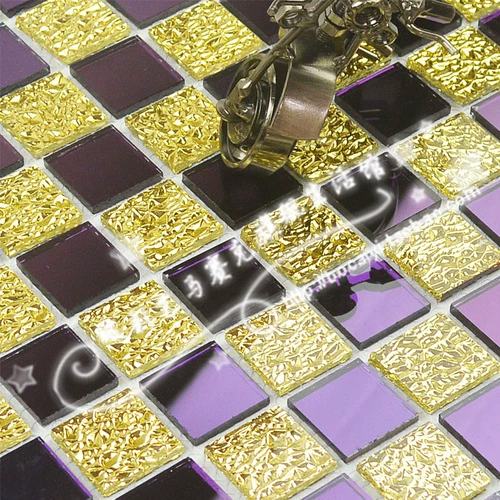 Золотая стеклянная мозаика декоративная стена Фоновая стена