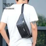 Armani, нагрудная сумка, сумка на одно плечо для отдыха, универсальная поясная сумка, спортивная сумка, из натуральной кожи