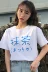 Mùa xuân phụ nữ mới của Nhật Bản Hồng Kông phong cách letter in ấn ngắn tay giản dị t-shirt nữ sinh viên trắng áo sơ mi giản dị thủy triều Áo phông