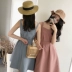 Mùa xuân của phụ nữ mới Hàn Quốc phiên bản của tính khí là mỏng và cao eo một từ váy hoang dã ôm đầm màu rắn váy chữ a công sở A-Line Váy