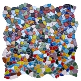 Керамическая мозаика инопланетянин маленькие фрагменты нерегулярные семафор гальвазийная головоломка фона фона стены без плитки без камня цвет