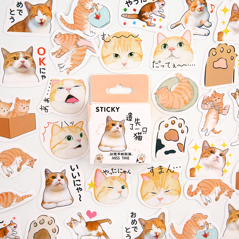 Lost A Cat (45)do my Meow little cat Hand account diary Stickers Cartoon lovely decorate album diy Stickers seal box-packed stick