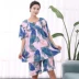 Mùa hè nữ cộng với phân bón XL đồ ngủ đặt ngắn không tay rayon vải lỏng nhà dịch vụ 200 kg chất béo MM