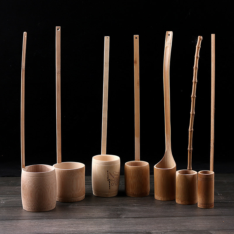 酒提子打酒器手工竹制家用小号舀水瓢酒漏斗打水盛酒勺长柄酒吊子